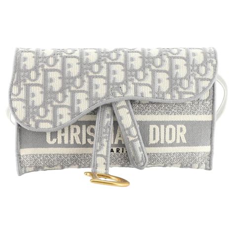 saddle slim pouch gray dior oblique embroidery|Christian Dior Saddle Slim Belt Pouch Logo Embroidered Oblique .